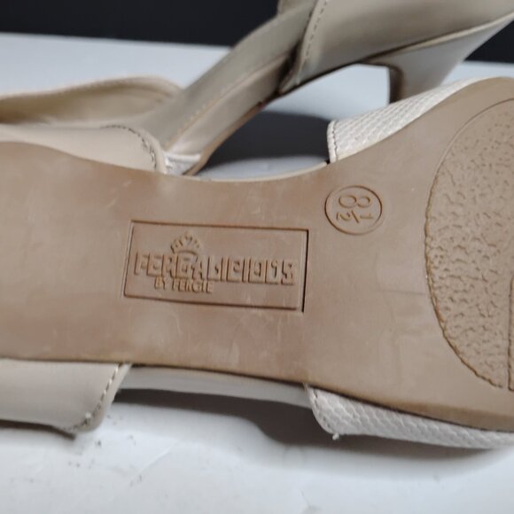 Fergalicious by Fergie Heels Size 8.5 Tan/Cream Cordelia Synthetic D'Orsay Style - Picture 10 of 12